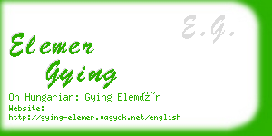 elemer gying business card